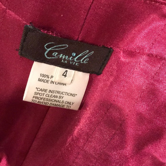 HOTPINK LONG STRAPLESS GOWN MERMAID STYLE WITH JEWELS - Picture 7 of 8